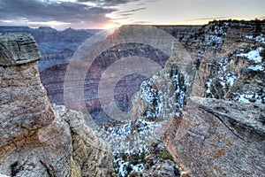 Sunrise grand canyon south rim