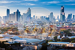 Sunrise with Grand Palace of Bangkok, Thailand