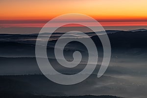 Sunrise on Great Arber mountain