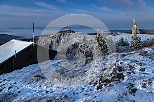 Sunrise on Great Arber mountain