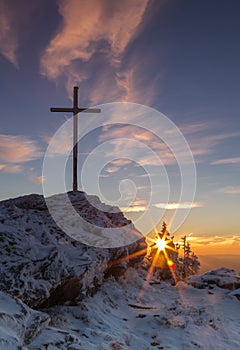 Sunrise on Great Arber mountain
