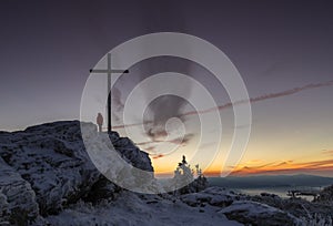 Sunrise on Great Arber mountain