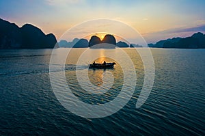 Sunrise at Ha Long Bay photo