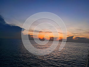 Sunrise in harbor Indonesia