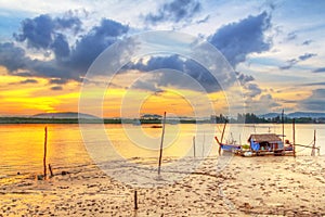 Sunrise at the harbor of Koh Kho Khao island