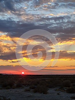 Sunrise in the high desert kern