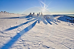 Sunrise on the hill Kosarisko in Low Tatras mountains