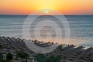 Sunrise at the hotel Solymar Soma Beach, Hurhgada, Egypt