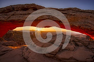 Sunrise at iconic Mesa Arch in Canyonlands National Park