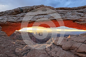 Sunrise at iconic Mesa Arch in Canyonlands National Park