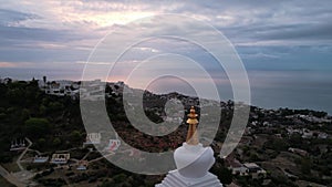 sunrise at the illumination stupa in Benalmádena, Andalusia