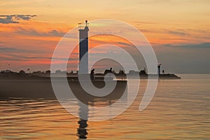 Sunrise And Two Beacons At Bronte Harbour photo