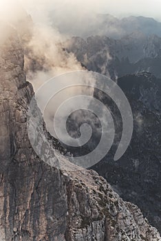 Sunrise on the italian Julian Alps