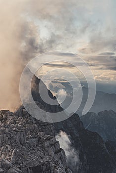 Sunrise on the italian Julian Alps