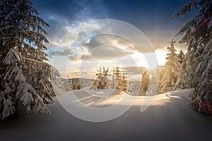 Sunrise at the Jested mountain