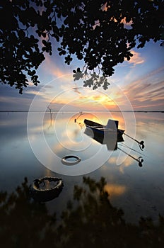 Sunrise at jubakar beach, tumpat kelantan malaysia