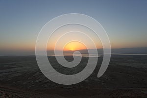 Sunrise in the Judaean Desert from Masada photo