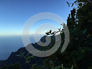 Sunrise at Kalalau Valley Lookout in Waimea Canyon on Kauai Island, Hawaii.