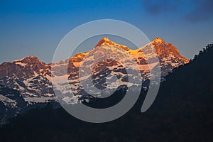 Sunrise at Lachung in Sikkim,India