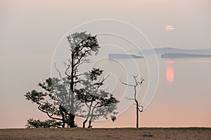 Sunrise on the lake Baikal, Irkutsk region, Russia