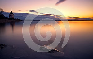 Sunrise on lake Liptovska Mara, Slovakia