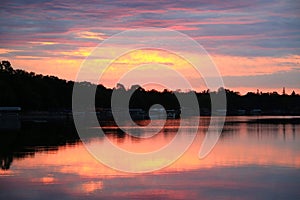 Sunrise on a Lake in Minnesota