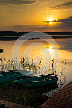 sunrise on lake Seliger