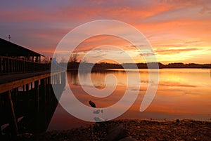 Sunrise at Lake Weiss near Cedar Bluff, Alabama