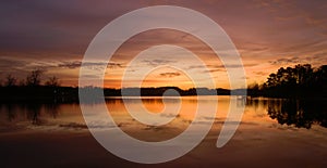 Sunrise at Lake Weiss near Cedar Bluff, Alabama