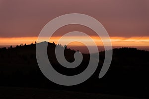 Sunrise Landscape Over Mountains with Amazing Sky, Sibiu, Romania, Paltinis, Transylvania Sunrise Landscape