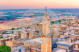 Sunrise landscape view of old Mardin city