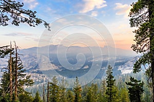 Sunrise landscape in Yosemite National Park photo