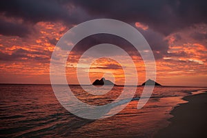 Sunrise at lanikai beach