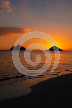 sunrise in lanikai Oahu photo