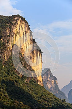 Sunrise on a limestone hill