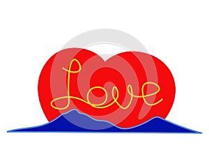 Sunrise love, romantic logo design element banner poster