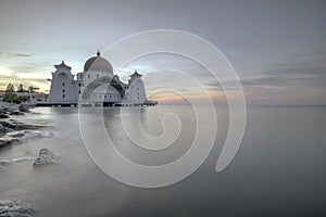 Sunrise at Malacca Straits Mosque