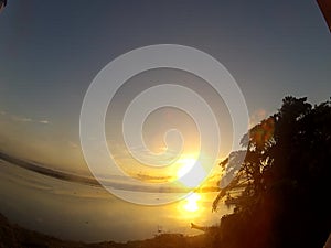 Sunrise on the margin of the San Francisco river in Sergipe, Brazil