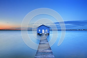 Sunrise at Matilda Bay boathouse in Perth, Australia photo