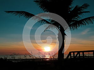 Sunrise at Melbourne beach in Florida