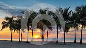 Sunrise in Miami Beach, Florida.
