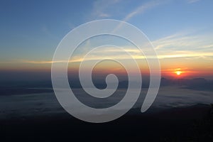 Sunrise and mist at Phu Kradung National Park