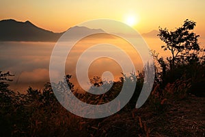 Sunrise and Mist scenics at Phu Tok