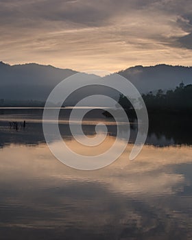 Sunrise moment at a lake