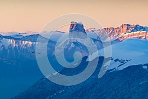 Sunrise on Mont Aiguille