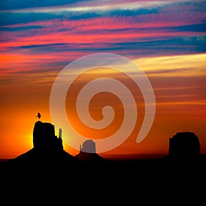 Sunrise at Monument Valley at Mittens and Merrick Butte photo