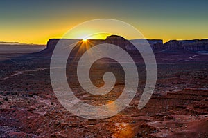 Sunrise at monument valley, navajo nation photo