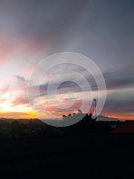 Sunrise in the morning with cloud and mountain wiew