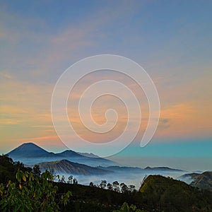 Sunrise morning mount bromo hills