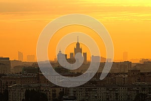 Sunrise in moscow photo